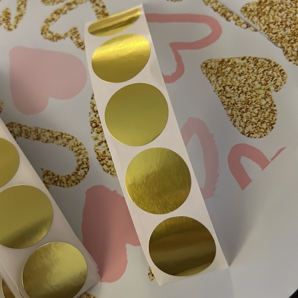 2/20$ 120 pcs Round Gold Foil Stickers 1" inch - Picture 5 of 5